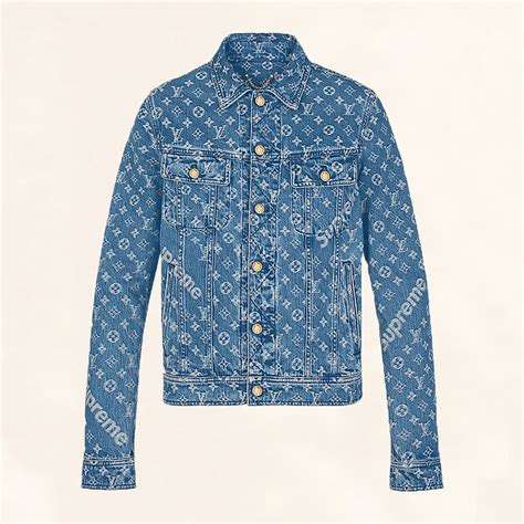 supreme denim jacket lv|supreme Lv denim jacket.